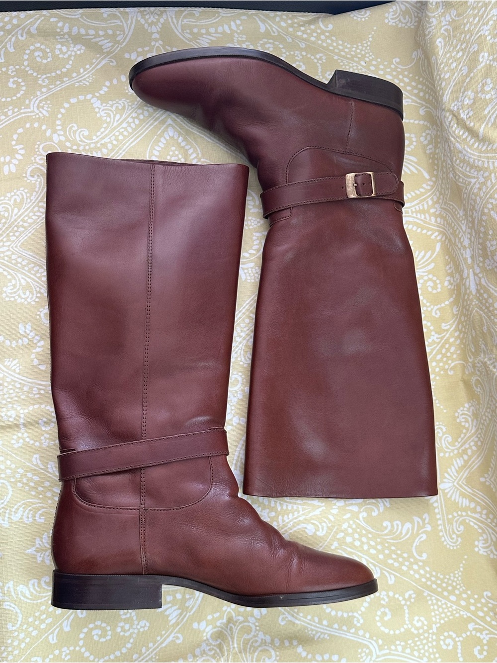 Etienne Aigner Tall Leather Over-the-Knee Boots in Chestnut Brown